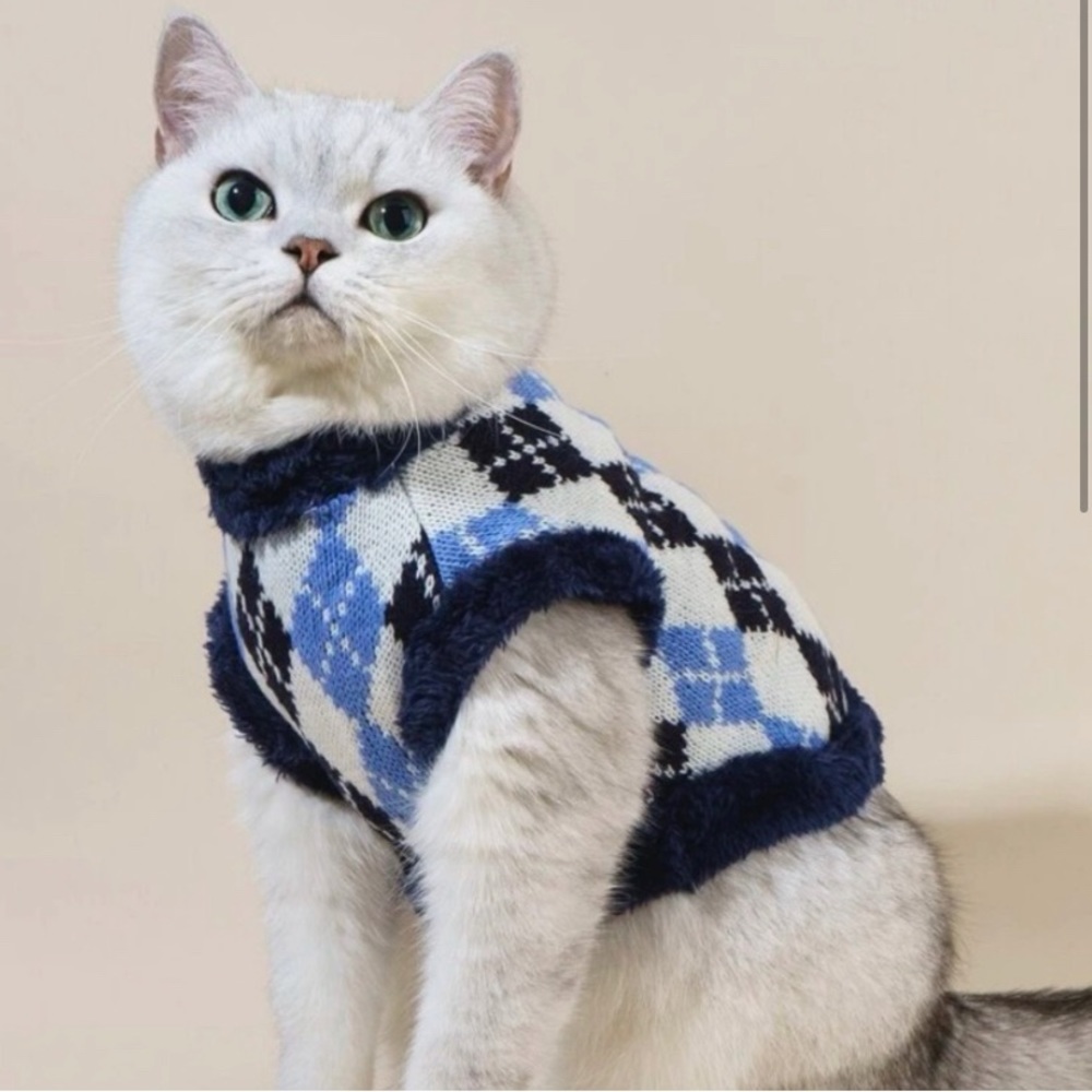 Plaid Pet Print Sweater
